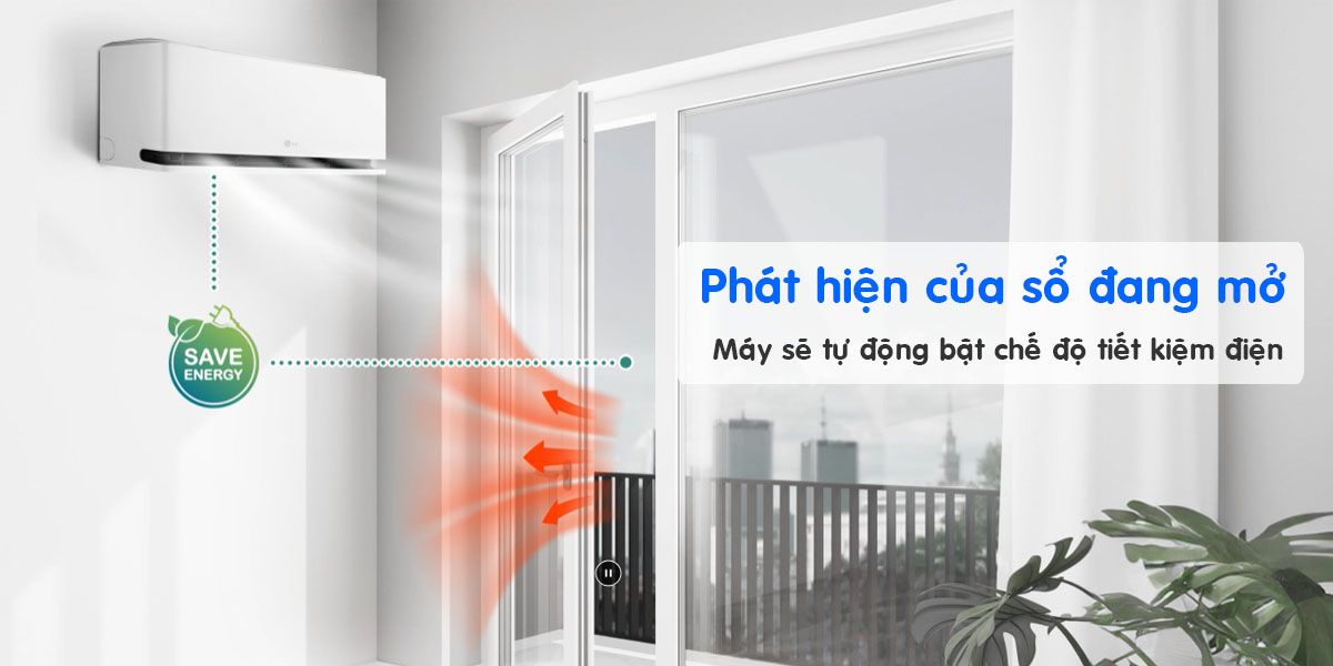 Điều hòa LG IDC09M1 được tích hợp cảm biến phát hiện cửa sổ mở