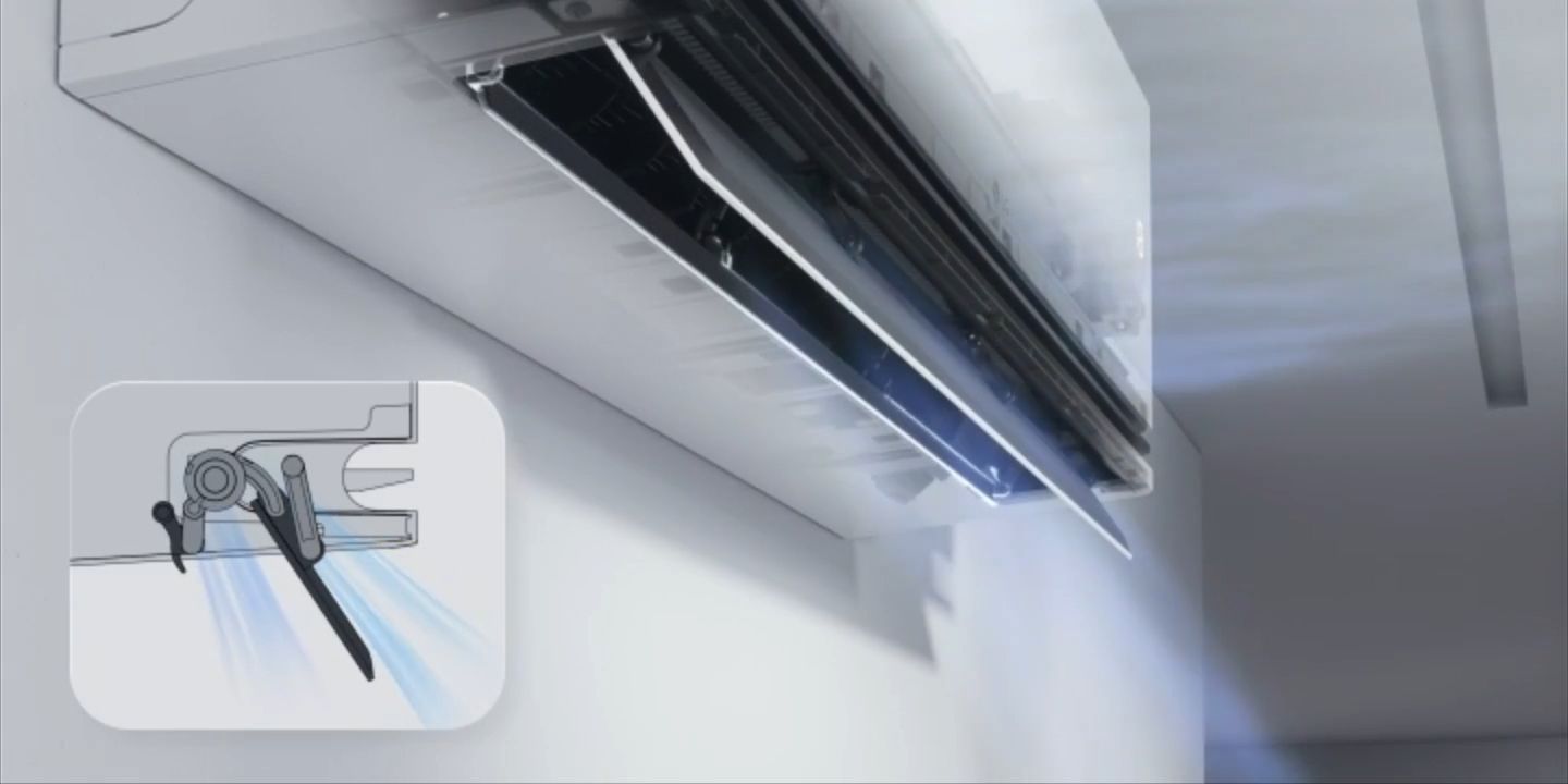 Hệ thống 2 cửa gió Dual Vane giúp phân tán luồng khí lên/ xuống, xa/ nhanh