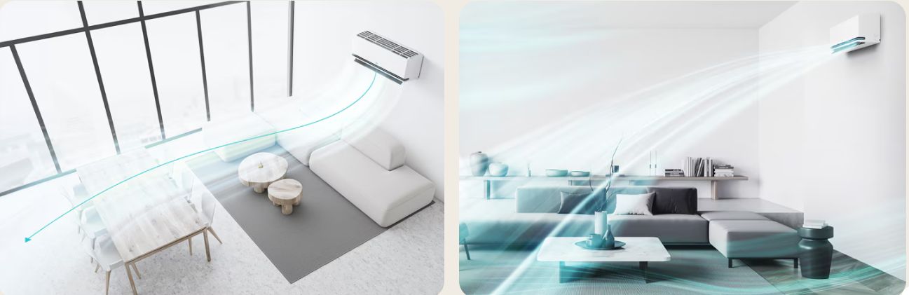 Cánh quạt cũng thổi luồng gió lên trên làm mát hơn đến 23%