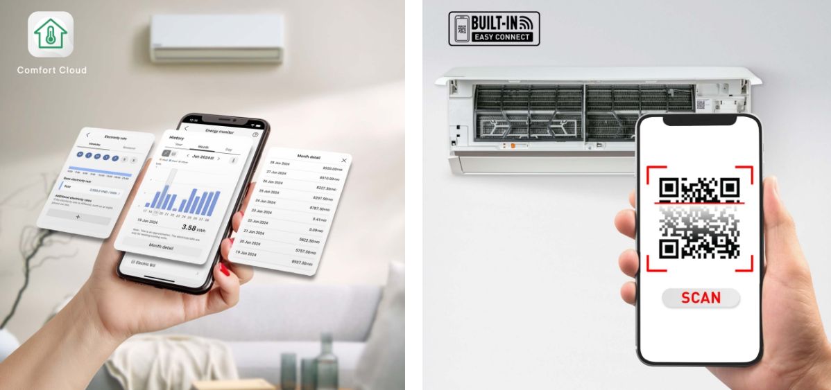 Mã QR được đặt ở dưới mặt nạ của cục lạnh