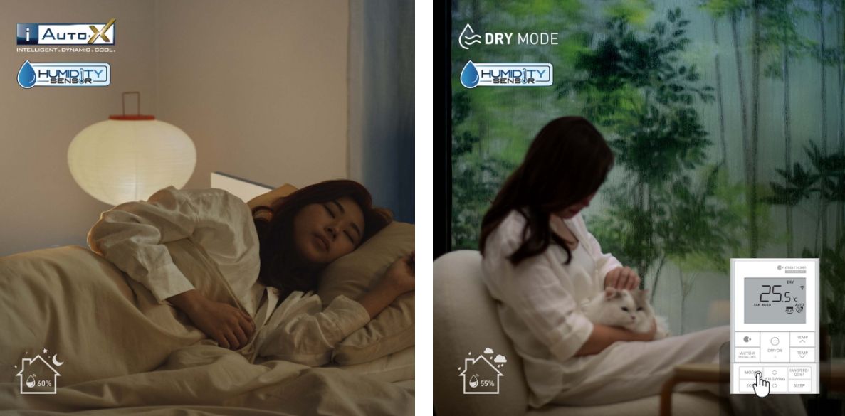 iAuto X kết hợp với cảm biến độ ẩm là chế độ sẽ liên tục theo dõi