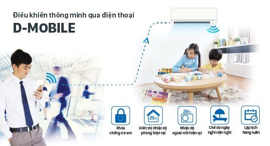 Điều khiển từ xa bằng ứng dụng D Mobile kết nối wifi
