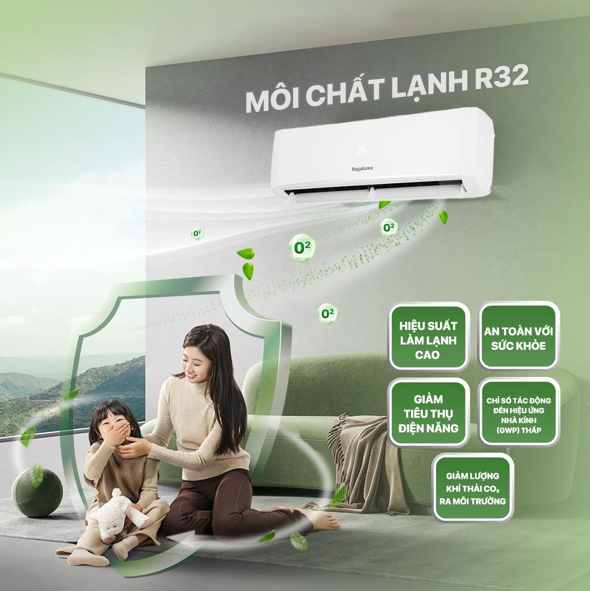 Môi chất làm lạnh R32 thân thiện với môi trường