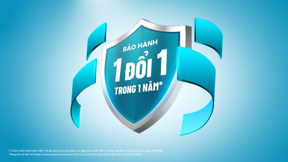 Điều hòa dân dụng của Casper được bảo hành với thời hạn dài trong vòng 36 tháng