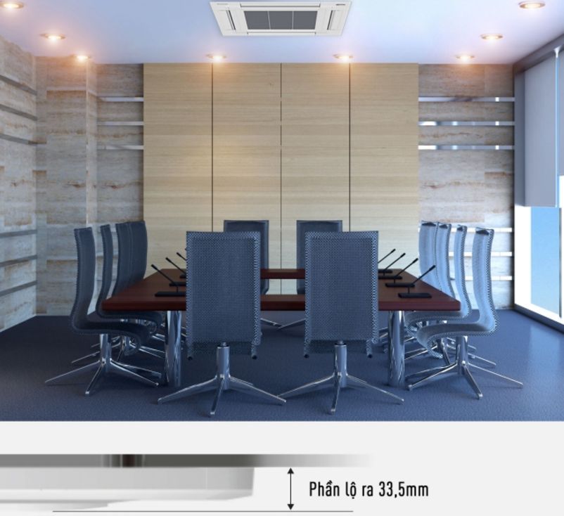 Mặt nạ mỏng với phần lộ ra ngoài trần chỉ 33,5mm