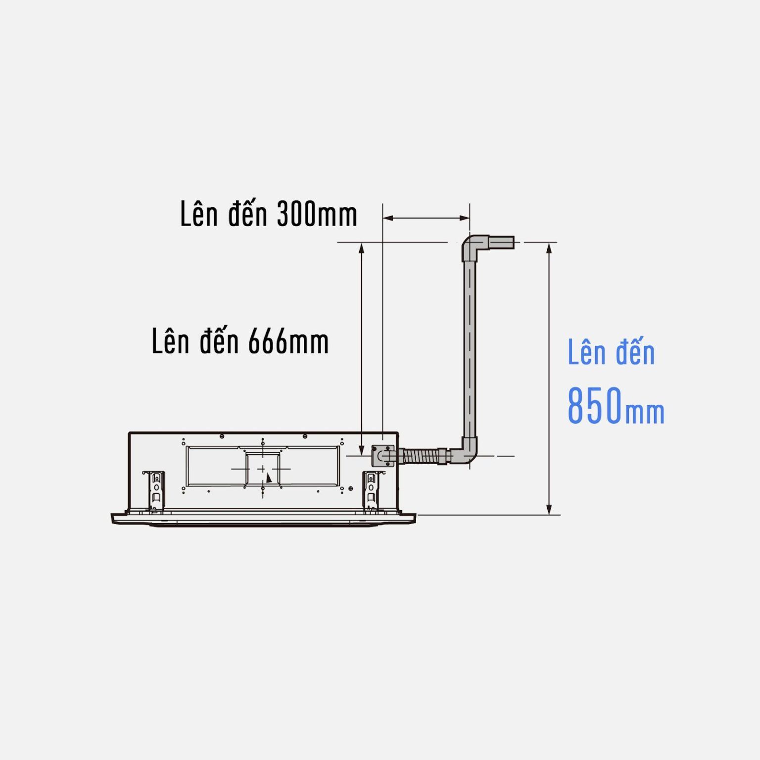 Bơm nước ngưng với khả năng nâng cao đường ống lên tới 850mm