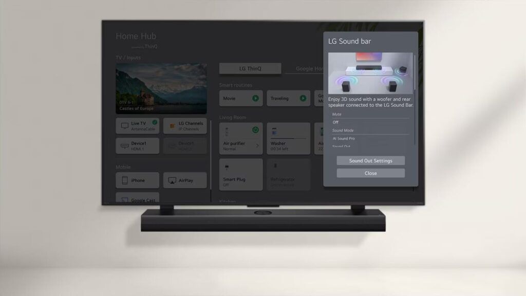 Tính năng WOW Interface sẽ giúp bạn quản lý loa thanh và loa tivi