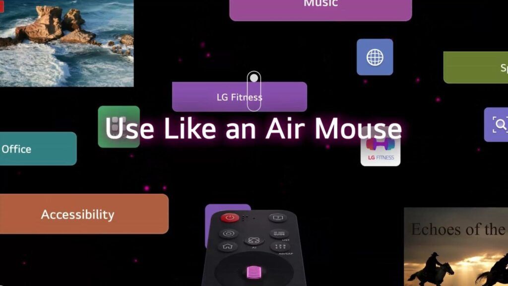 LG 65B5PSA sử dụng chiếc điều khiển thông minh với nút AI chuyên biệt