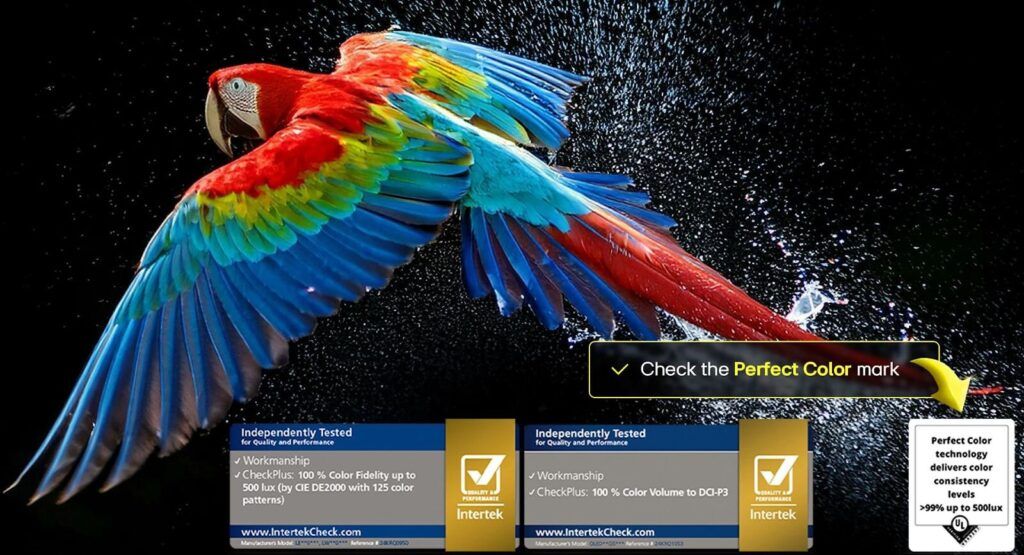 Màu sắc trung thực tuyệt đối 100%