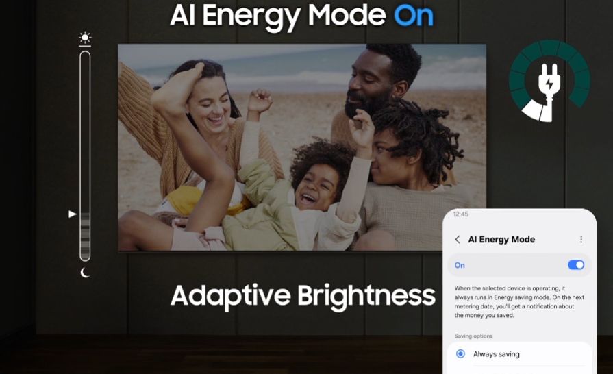 hế độ AI Energy tự động phát hiện mức ánh sáng xung quanh