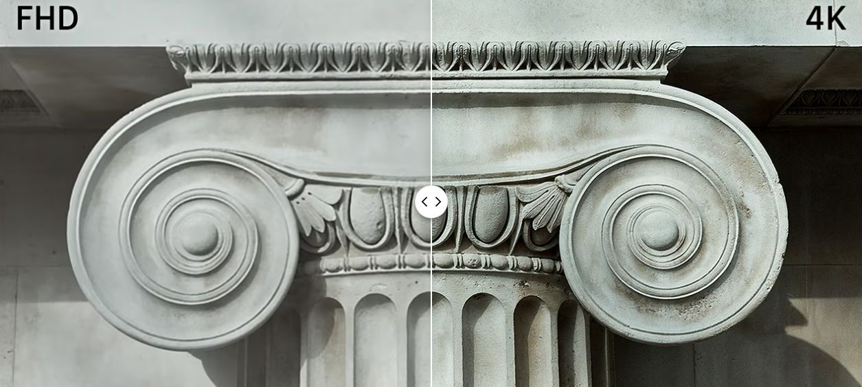 Độ phân giải được trình chiếu chuẩn 4K UHD với số lượng điểm ảnh đã gấp 4 lần