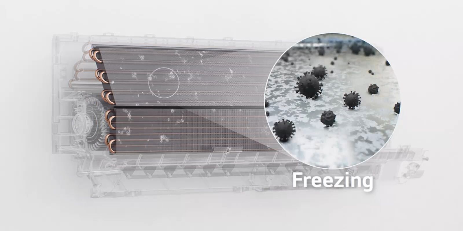 LG IEC12M1 đã được trang bị công nghệ Freeze Cleaning