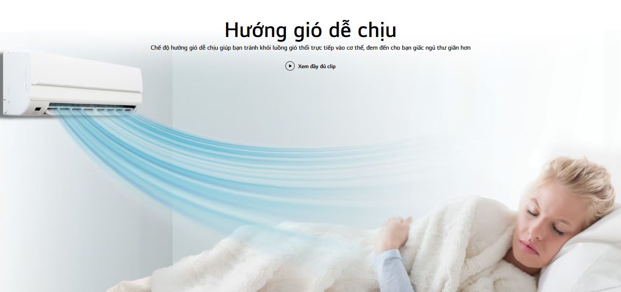 Khi kích hoạt Chế độ hướng gió dễ chịu, mang đến sự thoải mái tối ưu 