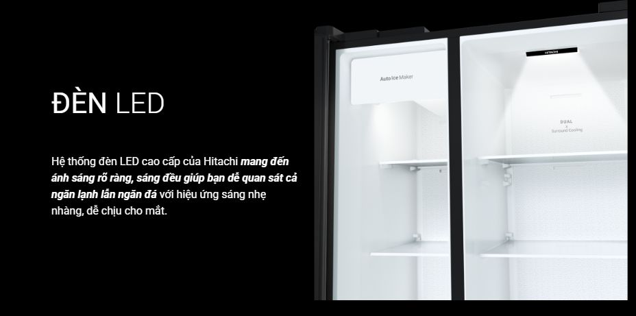 Hệ thống đèn LED giúp chiếu sáng mọi ngóc ngách bên trong tủ