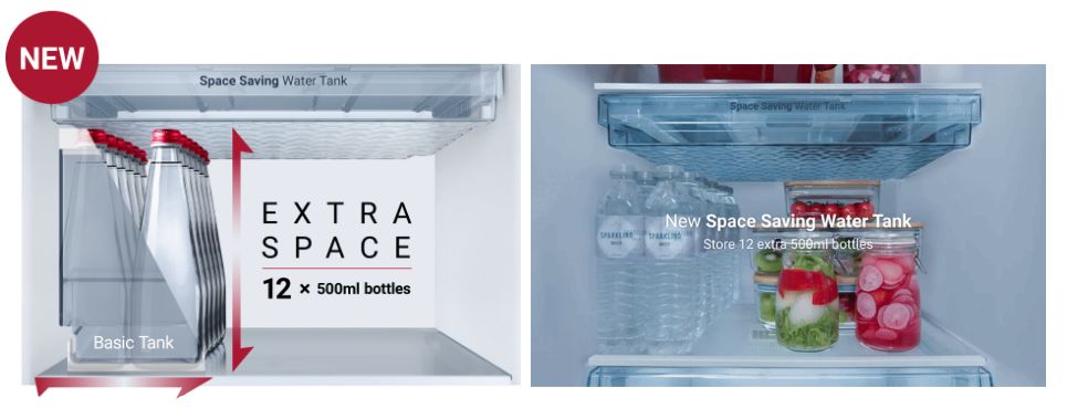 Khay chứa đá lớn 4.9 lít được làm từ vật liệu an toàn, không chứa BPA