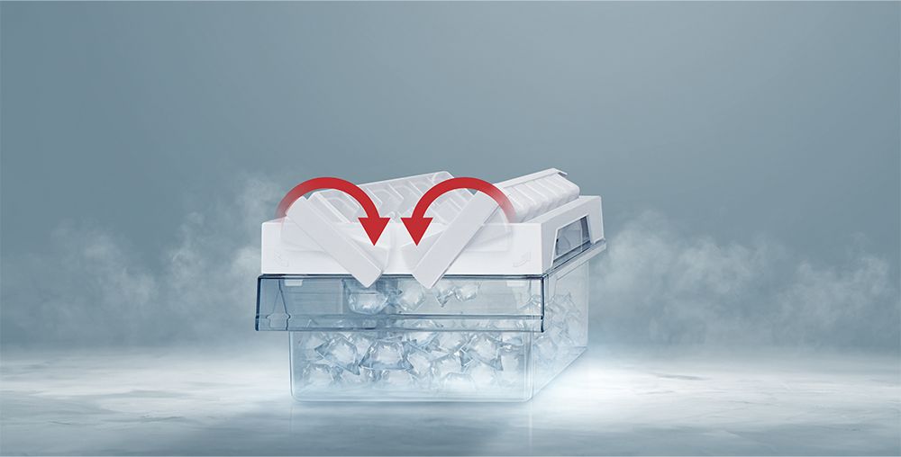 Thiết kế khay đá xoay tiện lợi, chỉ cần xoay nhẹ khay