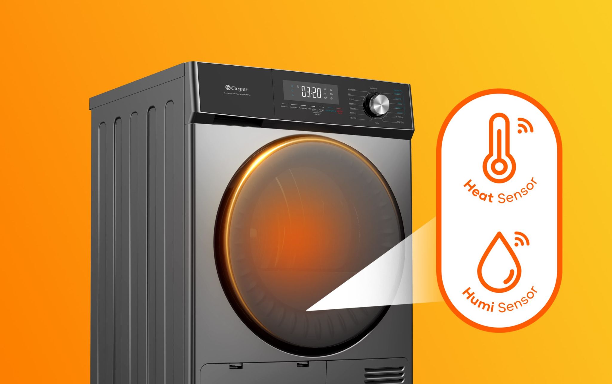 Trang bị cảm biến thông minh điều chỉnh chế độ sấy phù hợp